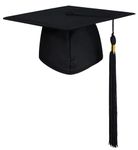 GraduatePro Graduation Hat for Adults Mortor Board Cap for Academic High School University with Black Tassel