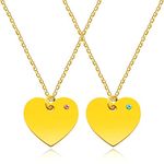 Uloveido Personlaized Custom Engraving Couples Necklaces Set Stainless Steel Heart Pendant for Boyfriend and Girlfriend Y3540-UK