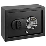 Serenelife Desk Drawer Steel Security Safe with Electronic Keypad | Anti-Theft Safe Box | Safekeep Cash, Jewelry, ID's, Documents, Keys, & Firearms | Includes 2 Keys | 8.62 x 11.8 x 4.37 IN | Black
