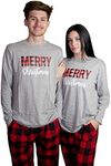 USBD Family Matching Pajama Sets Buffalo Plaid Couple Matching PJ Set Festive Holiday PJs for Men Women, Gray Men, Large