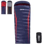 QEZER Down Sleeping Bag, Ultralight Sleeping Bag -3°C to 8°C for 4 Season Camping, Backpacking, and Hiking Outdoor Fill 600g Premium Duck Down (Blue- Left Zip)