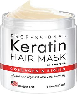 2021 Professional Keratin Hair Mask - Made in USA - Nourishment Treatment for Hair Repair & Beauty - Biotin Collagen Coconut Oil & Pro-Vitamin B5 Protein Mask - Hair Vitamin Complex for All Hair Types