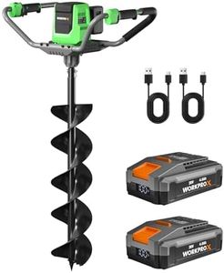 WORKPROX 40V Auger Post Hole Digger, 8" Electric Auger with 2-Speed and Reverse Function, Brushless Earth Auger for Holes Digging and Trees Planting, Two 4Ah Battery Included, Cordless