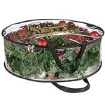 CINPIUK Clear Wreath Storage Bag 30 Inch Christmas Wreath Storage Container, Heavy Duty Wreath Protector with Handle for Holiday Seasonal Wreath Garland