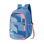 Safari Rove 37L School Bag for Boys and Girls, Casual 3 Compartment School Backpack, Printed Backpack Bag with Armor Base & Bottle Holder, Travel Bag for Men and Women, Color- Pearl Blue