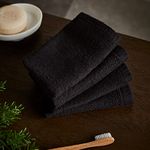 Catherine Lansfield Quick Dry Cotton 4 Pack Face Cloth Black