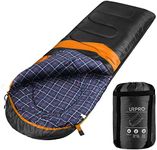 URPRO Sleeping Bag, 1.6kg Flannel Envelope Sleeping Bag Unfolded Size is : 220 X 75 cm with 3 Season Sleeping Bag Cover Winter, Spring, Autumn, for Traveling, Camping, Hiking, Outdoor Activities