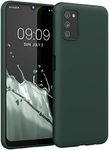 kwmobile Case Compatible with Samsung Galaxy A03s Case - Soft Slim Protective TPU Silicone Cover - Moss Green