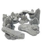 QP3D - Fantasy 7 Rocks Set - Terrain Scenery for Tabletop & RPG 28-32mm Miniatures Wargames, Props DnD D&D, 3D Printed and Paintable