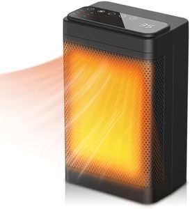 Electric Heater, 1500w Ceramic Heater with, Overheating & Tip-Over Protection, Portable Personal Electric Heater for Office Home Garage, 60°Oscillating Heater with Thermostat, 3 Modes 8H Timer