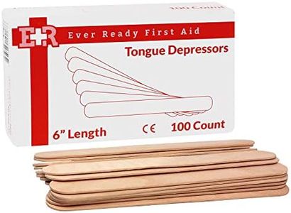 Ever Ready First Aid Wood 6" Tongue Depressors, Medical, All Purpose, Crafts - 500 Count