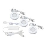 American Lighting OMNI-3KIT-WH 12V Plug-in Power Supply 78" Lead and Mounting Hardware Dimmable LED Omni 3-Puck Light Kit, White