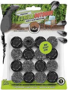 Gorilla Outdoor 25mm Furniture Feet Floor Protectors/Weatherproof Berber Glides (Set of 16) Tap On Furniture Pads Guaranteed to Stay On, for Outdoor & Indoor Use