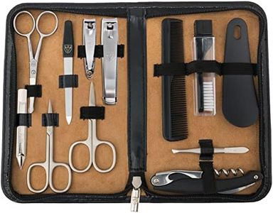 3 Swords Germany - brand quality 12 piece manicure pedicure grooming kit set for professional finger & toe nail care scissors clipper fashion leather case in gift box, Made by 3 Swords (00798)