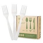 HERLLY Compostable Fork,100 Biodegr