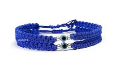 KUKSHYA JEWELLERS Exclusive 925 Sterling Silver 2 Ball + Evil Eye Charm Thread(Dhaga) Nazariya Anklet Adjustable| Nazar Battu | For Women & Girls 2 Piece (TP 096) (BLUE)