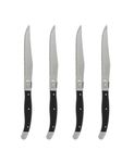 French Home Set of 4 Laguiole Steak Knives, Black