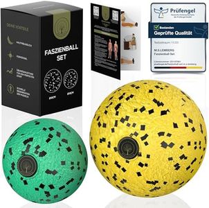 M.S.Lemberg® Fascia Ball Small Set - Massage Ball for Targeted Self-Massage of Fascia, Tension, Trigger Point and Much More - Fascia Ball Massage Ball for Full Body Massage - 2 x Balls 8 cm and 6 cm