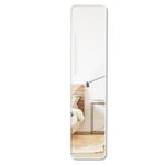 Warmiehomy Full Length Wall Mounted Mirror, 28x118cm Full Body Mirror, Sliver White Long Metal Framed Mirror for Living Room or Dressing Bedroom