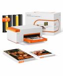 Liene M110 4x6'' Photo Printer 80 Sheets, Portable Photo Printer for iPhone, Thermal Dye Sublimation, Bluetooth Picture Printer w/ 60 Sheets 6" Paper & 20 Sheets 3" Square Sticker Paper & 2 Cartridges