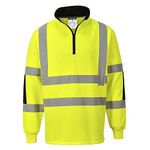 Portwest B308 High Visibility Workwear Xenon Rugby Shirt Yellow, X-Large