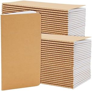 Paper Junkie 48 Pack Kraft Paper Notebooks Bulk, H5 Lined Journals for Writing, Students, Office, Travelers (80 Pages) - Travelers Notebook - Lined Journal Blank - Blank Notebook