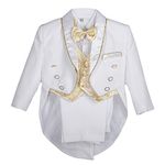 Dressy Daisy Baby Boys Classic Tuxedo White Suit 5 Pcs Set Formal Dress Wear Wedding Outfit with Vest Size 18-24 Months