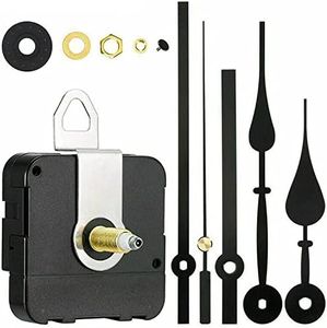 DIY Quartz Clock Movement Wall Clock Motor Mechanism Battery Operated Long Spindle Repair Parts Replacement Kit, Comes with 2 Hands of Different Sizes/Styles to Repair, Replace or Make Your own Clock