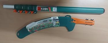 DAP Multipurpose Aluminium 3-to-10 Foot Extendable Telescopic Pole Shock Proof With Pruning Saw, Coconut Plucker, Hand-Powered, Cutting long branches, long tree, tree Pruner