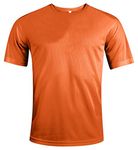 MKR Hi-Viz Quick Drying Breathable Cooling Short Sleeve Sports T-Shirt with UPF40+ Sun UV Protection (Fluo Orange, M)