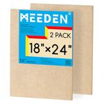 MEEDEN Unfinished Wood Canvas Board: 1-1/2" Deep 18x24” Wooden Canvas Panel Pack of 2 - Blank Cradled Wood Art Board for Painting