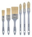 ROLLINGDOG Furniture Paint Brush- 3 Flat Paint Brushes and 3 Pointed Round Sash Brushes for Detail Painting Wood Work,Stain,Varnish(Pack Of 6)