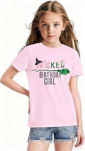 Birthday Girl Shirt Sparkly Musical Shirt Witch and Princess T Shirt Cute Graphic Short Sleeve Tops Party Tees Pink