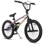 cubsala Freestyle BMX Bike, 20 Inch Kids Bicycle with 4 Pegs & Gyro for 7-13 Years Old Kids and Beginner Level Rider, Colorful