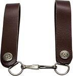 Sporran Strap Leather Suspenders Button Clasp Plain Brown Made in Scotland Highland Dress Clothing Accessories for Men Scottish Mens Wear