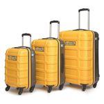 uppercase Cargo Trolley Bag Set of 3 (S+M+L) Cabin & Check-in Hardsided LuggageSecure Combination Lock Scratch-Proof Surface Mesh ConviPack Suitcase for Men & Women 2000 Days Warranty(Yellow)