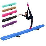 FBSPORT 8ft Balance Beam: Folding Floor Gymnastics Equipment for Kids Adults,Non Slip Rubber Base, Gymnastics Beam for Training, Practice, Physical Therapy and Professional Home Training (Blue, 8.00)