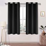 DWCN Black Blackout Curtains for Bedroom - Thermal Insulated Energy Saving Eyelet Window Curtains for Living Room 46 x 54 inch Length, 2 Panels