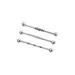 Luxe Modz 3PCS Surgical Steel 14G Industrial Barbell Earring Cartilage Body Piercing Jewelry 38mm 1" & 1/2" Inch Scaffold Industrial Piercing Bar, Stainless Steel, no gemstone