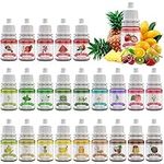 Food Flavoring Oil - 24 Pack Concentrated Flavor Oil for Baking, Cooking, Cosmetics - Liquid Lip Gloss Flavoring Oil Extract for Lip Balm, Drinks, Soap Making - Water & Oil Soluble - .2 Fl Oz Bottles