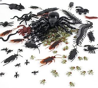 224 Pieces Realistic Plastic Fake Bugs Trick Joke Toys Insects，Halloween Prank Toy props, Christmas Day decoration Party Favors