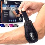 PhysFlex 2-Pack Elbow Brace for Men & Women, Adjustable Tennis & Golfer's Elbow Support Strap for Tendonitis, Tennis Elbow, Golfer's Elbow Pain Relief - Compression Pad for Arm, Forearm, Tendon Pain