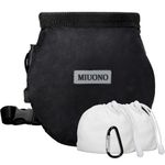 MIUONO Chalk Bag with 2 Chalk Balls, Belt, Carabiner Clip, Brush Loop and Zippered Pocket for Climbing, Bouldering, Gymnastics, Cross Fit and Lifting