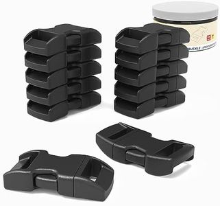 Abma Cord 60 Pcs Hebillas de Plastico 10mm (3/8") Hebillas Pulseras Paracord - Negro