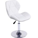 Charles Jacobs Static Swivel Geometric Design Chair with Adjustable Height - White PU