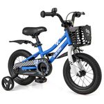 BABY JOY Kids Bike, 12 Inch Children Bikes for Boys Girls Age 3-4 Years w/Training Wheels, Handbrake, Coaster Brake & Removable Basket, Kids Bicycle of Multiple Colors