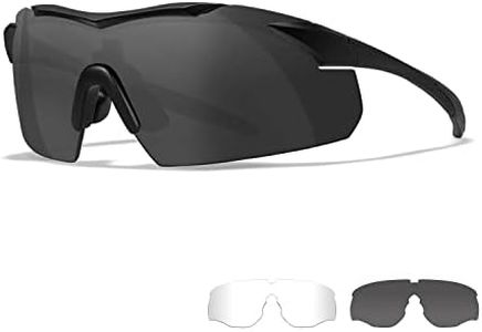 Wiley X Vapor Tactical Ballistic Shooting Sunglasses Matte Black Frame with Smoke Grey and Clear Lens Shields