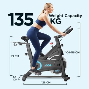 JLL IC400 ELITE Indoor Exercise Bike – 20kg Flywheel, Belt Drive, Black/Red