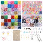 Ambitieux DIY Jewellery Bracelet Making set Kit for Kids & Adults | 3000+ Beads, Alphabet Beads, Charms & Accessories | Bracelet, Necklace, Phone Charm & Keychain Making Set | Art & Craft girls birthday Gift box