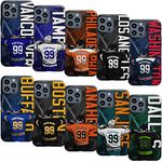 Personalized Ice Hockey Phone Case Custom Name and Number Hockey Player Team Protective Cover Customized Compatible with Clear Case Tough Case iPhone 15 14 12 13 11 X XR XS Plus Promax